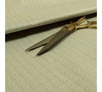 Redbrick Mill Fabrics Herringbone Pattern Semi Plain Medium Weight Upholstery Fabric in Beige Colour (10cm x 8cm Sample)