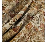 Redbrick Mill Fabrics Large All Over Floral Pattern Orange Colour Chenille Jacquard Upholstery Fabrics (Per Metre)