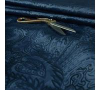 Redbrick Mill Fabrics Laser Cut Damask Paisley Soft Velveteen Velvet Upholstery Fabric by the Metre, 135cm, Navy Blue, 135cm Width (Per Metre)