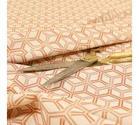 Redbrick Mill Fabrics Lightweight Chenille 3D Cube Geometric Pattern Furnishing Upholstery Fabric by The Metre, Orange (10cm x 8cm Sample)