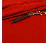 Redbrick Mill Fabrics Matt Plain Cotton Effect Velvet Upholstery Quality Fabrics in Fire Red Colour (10cm x 8cm Sample)