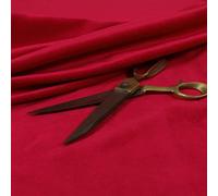 Redbrick Mill Fabrics Matt Plain Cotton Effect Velvet Upholstery Quality Fabrics in Scarlet Red Colour (10cm x 8cm Sample)