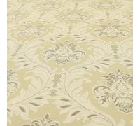 Redbrick Mill Fabrics Modern Damask Pattern Gold Shine Effect Beige Upholstery Furnishing Fabric (Per Metre)
