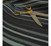 Redbrick Mill Fabrics Modern Pattern Hard Wearing Designer Vertical Pattern Striped, Soft Velvet Chenille Upholstery Fabric, Charcoal Grey (10cm x 8cm Sample)