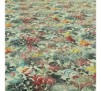 Redbrick Mill Fabrics Modern Printed Velvet Floral Damask Multi Colour Pattern Upholstery Furnishing Fabric (10cm x 8cm Sample)
