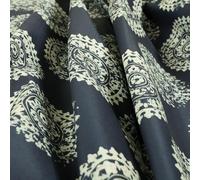 Redbrick Mill Fabrics Modern Printed Velvet Geometric Blue Round Ancient Upholstery Furnishing Fabric (10cm x 8cm Sample)