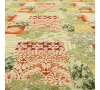 Redbrick Mill Fabrics Modern Printed Velvet Geometric Orange Patchwork Pattern Upholstery Furnishing Fabric, 135cm Width (Per Metre)