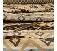 Redbrick Mill Fabrics Modern Small Kilim Aztec Pattern Brown Chenille Curtain Upholstery Fabric by The Metre (10cm x 8cm Sample)