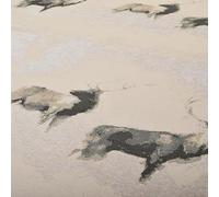 Redbrick Mill Fabrics Modern Soft Like Cotton Small Stag Animal Pattern Upholstery Woven Chenille Fabric by The Metre in Brown 1 (10cm x 8cm Sample)