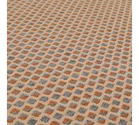 Redbrick Mill Fabrics Modern Triangular Cube 3D Geometric Pattern Design Chenille Fabric by The Metre for Upholstery and Curtains, Beige Blue Orange (10cm x 8cm Sample)