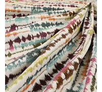 Redbrick Mill Fabrics Multicoloured Retro Geometric Hexagonal Pattern Fabric by The Metre in Pink Yellow Orange Blue Stripe 1 (10cm x 8cm Sample)