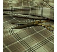 Redbrick Mill Fabrics Plaid Tartan Pattern Printed Linen Effect Chenille Material Browned for Home Textiles Sofas Curtains Upholstery Fabric for Sale by The 1 Metre, 135cm Width (Per Metre)