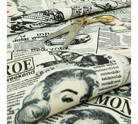 Redbrick Mill Fabrics Printed Velour Upholstery Fabric Marilyn Black Red (10cm x 8cm Sample)