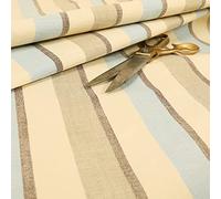 Redbrick Mill Fabrics Quality Scottish Striped Pattern Chenille Curtain Furnishing Upholstery Fabric (Blue, 10cm x 8cm Sample)