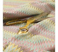 Redbrick Mill Fabrics Quality Thin Chevron Pink Teal Yellow Pattern Upholstery Furnishing Fabric (Per Metre)
