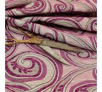 Redbrick Mill Fabrics Quality Weight Pink Colour Chenille Upholstery Furnishing Fabric Floral Pattern, 135cm Width (Per Metre)