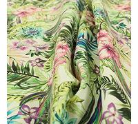 Redbrick Mill Fabrics Rich Floral Exotic Green Blue Pattern Velour Velvet Curtains Upholstery Fabrics (10cm x 8cm Sample)