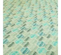 Redbrick Mill Fabrics Round Modern Geometric Pattern Blue Grey Shiny Velvet Curtain Upholstery Fabrics (10cm x 8cm Sample)