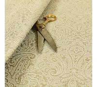 Redbrick Mill Fabrics Royal Damask Pattern Lightweight Chenille Cream Beige Upholstery Curtain Fabrics (10cm x 8cm Sample)