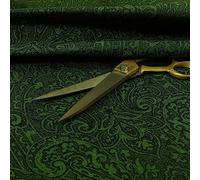 Redbrick Mill Fabrics Royal Damask Pattern Lightweight Chenille Green Colour Upholstery Curtain Fabric (10cm x 8cm Sample)