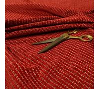 Redbrick Mill Fabrics Semi Plain Pattern Chenille Upholstery by The Metre in Red 2 (10cm x 8cm Sample)