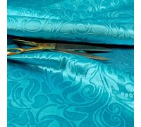 Redbrick Mill Fabrics Shiny Floral Embossed Teal Blue Velvet Pattern Upholstery Furnishing Fabric (10cm x 8cm Sample)