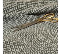 Redbrick Mill Fabrics Soft Modern Geometric Small Motif Pattern Wool Textured Grey Upholstery Furnishing Fabric (Per Metre)