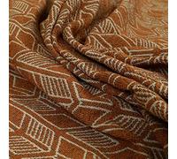 Redbrick Mill Fabrics Soft Quality Modern Chevron Geometric Pattern Woven Upholstery Fabric by The Metre in Orange Chenille (10cm x 8cm Sample)
