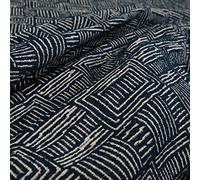 Redbrick Mill Fabrics Soft Quality Modern Gingham Patchwork Pattern Woven Chenille Upholstery Fabric by The Metre in Navy Blue (10cm x 8cm Sample)