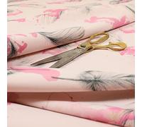 Redbrick Mill Fabrics Soft Quality Printed Velvet Leaf Pattern Curtain Furnishing Upholstery Fabric by The Metre, Pink (Per Metre)