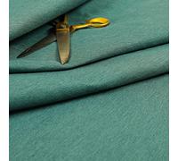 Redbrick Mill Fabrics Soft Quality Textured Pastel Chenille Plain Curtain Furnishing Upholstery Fabric by The Metre in Teal Blue (10cm x 8cm Sample)