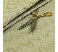 Redbrick Mill Fabrics Sound Wave Pattern Lightweight Chenille Cream Beige Upholstery Curtain Fabric (10cm x 8cm Sample)