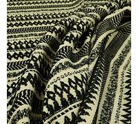 Redbrick Mill Fabrics Striped Tribal Inspired Chenille Upholstry Fabric by The Metre in Black (10cm x 8cm Sample)