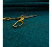 Redbrick Mill Fabrics Textured Weaved Plain Soft Shimmering Effect Plain Chenille Upholstery Material Fabric Flame Treated, Blue (10cm x 8cm Sample)