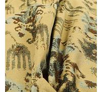Redbrick Mill Fabrics Traditional Pattern in A Beige Blue Chenille Jacquard Upholstery Curtain Fabrics (10cm x 8cm Sample)