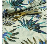 Redbrick Mill Fabrics Turquoise Blue Native American Pattern Colourful Velour Velvet Upholstery Fabric (Per Metre)