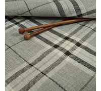 Redbrick Mill Fabrics Tweed Textured Check Tartan Pattern Furnishing Upholstery Fabric in Silver Grey Colour for Sofas Chairs (10cm x 8cm Sample)