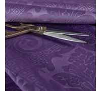 Redbrick Mill Fabrics Velvet Embossed Damask Hardwearing Upholstery Fabric for Curtains, Cushions and Chairs, Purple, (10cm x 8cm Sample)