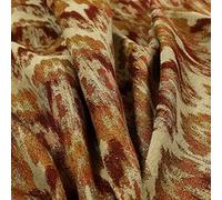 Redbrick Mill Fabrics Zig Zag Striped Chevron Orange Red Chenille Quality Jacquard Upholstery Fabrics (Per Metre)