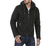 Redbridge Jacket for Men Winter Jacket Transition Jacket with Hood Quilted Biker Jacket, black, S