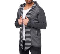 Redbridge Men Cardigan Groovy Scarf Jacket with Hood Gray Ant