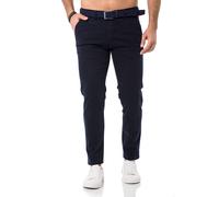 Redbridge Men Chino Pants with Belt Basic Slim Stretch Men's Trousers