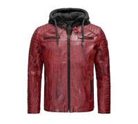 Redbridge Men Jacket Faux Leather Biker Jacket Transition Jacket Hood M6013H