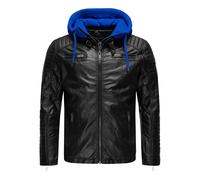 Redbridge Men Jacket Faux Leather Biker Jacket Transition Jacket Hood M6013H