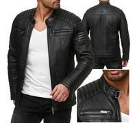 RED BRIDGE - Men's Modern Black Synthetic Leather Jacket