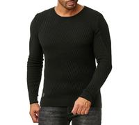 Redbridge Men Knit Sweater Double Layer Collar High Stand-Up Collar Shawl Collar