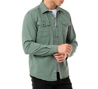 Redbridge Men Premium Denim Jeans Shirt Henley Button-Up Long Sleeve Pockets