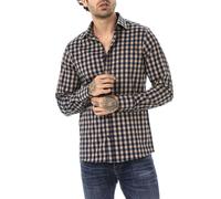 Redbridge Men Shirt Casual Plaid Shirts Modern Fit Long Sleeve Checked