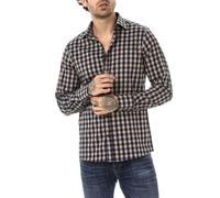 Redbridge Men Shirt Casual Plaid Shirts Modern Fit Long Sleeve Checked