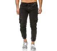 Redbridge Men's Jeans Cargo Narrow Leg Stretch Vintage Gym Fashion Jogpants Black
